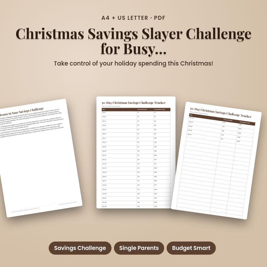Christmas Savings Slayer Challenge for Busy Single Parents