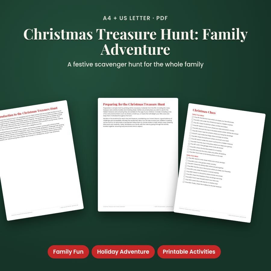 Christmas Treasure Hunt: Family Adventure | Printable PDF