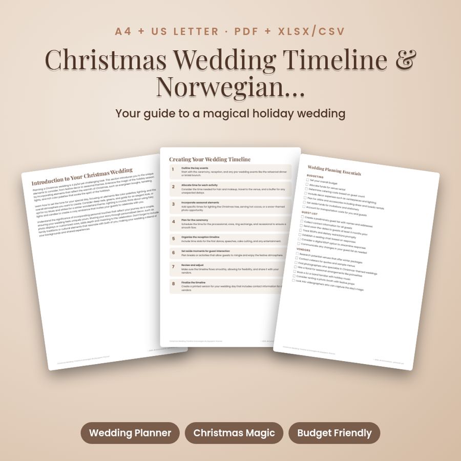 Christmas Wedding Timeline & Norwegian Bryllupsperm Planner