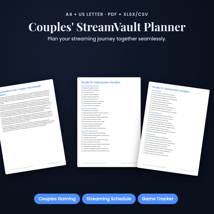 Couples' StreamVault Planner: Your Shared Streaming Schedule