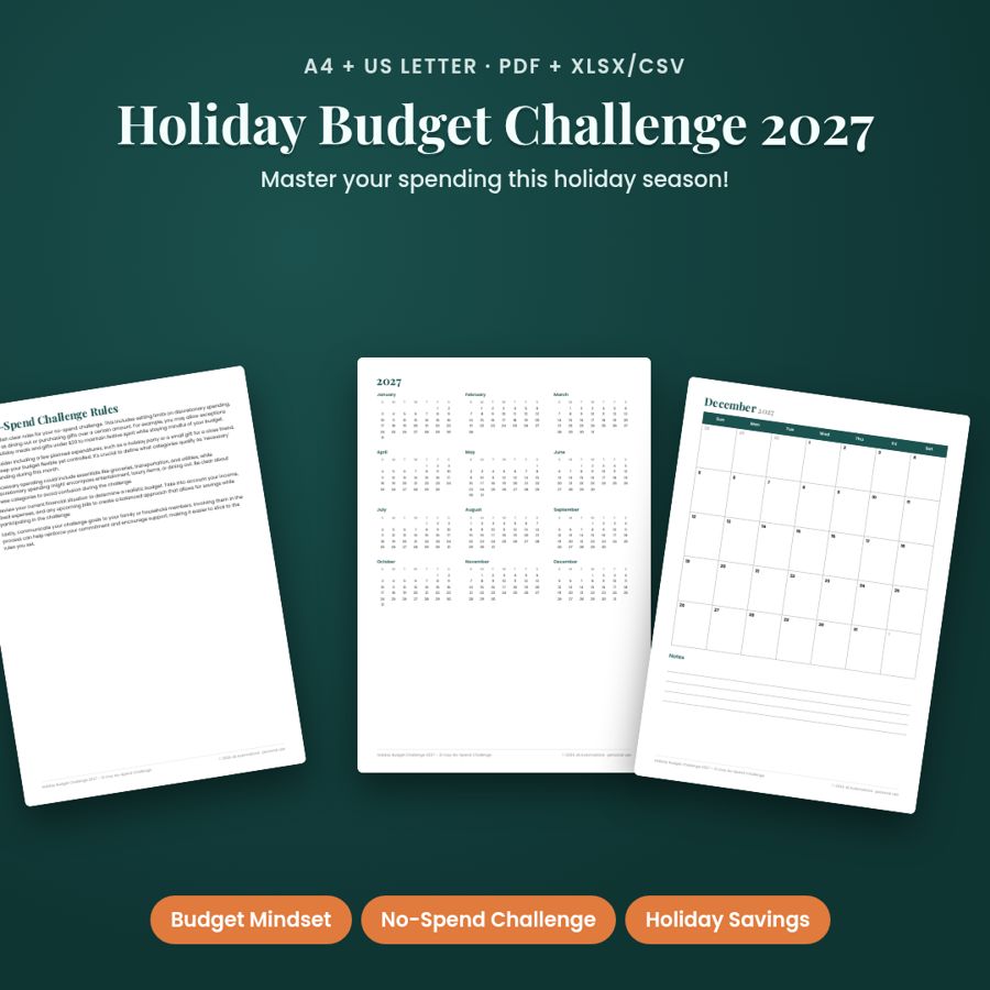 Holiday Budget Challenge 2027 – 31-Day No-Spend Challenge