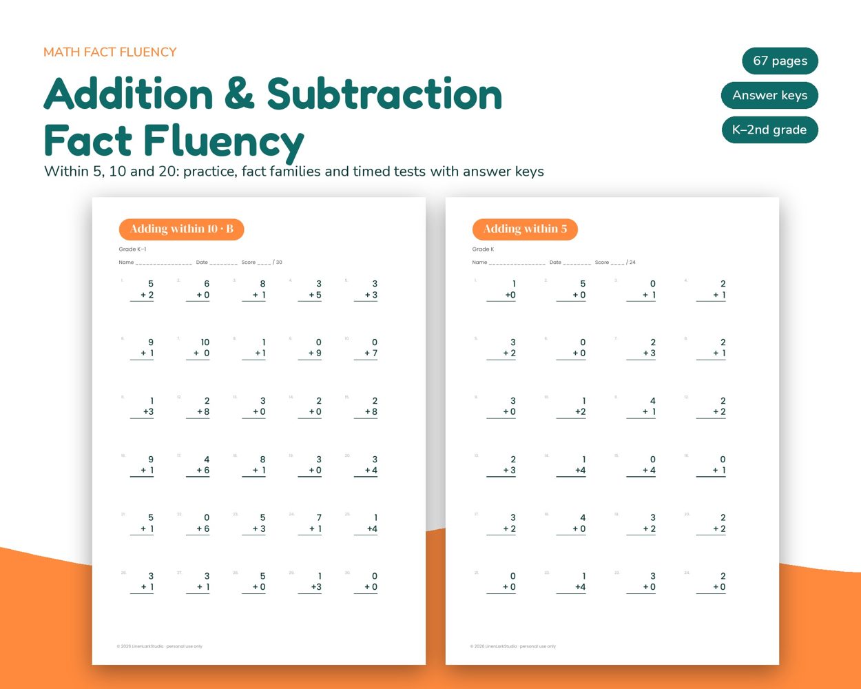 Addition & Subtraction Fact Fluency – cover