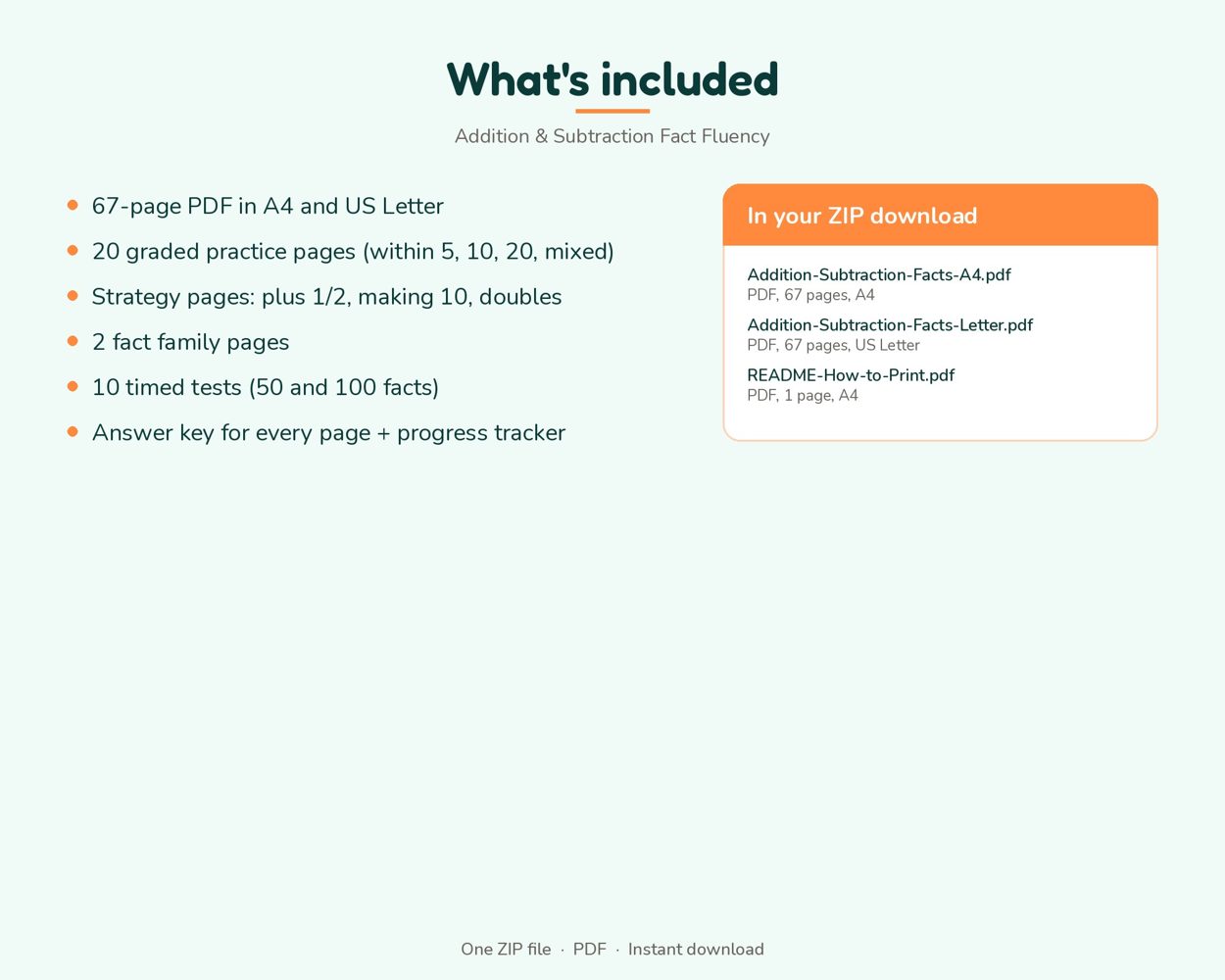 Addition & Subtraction Fact Fluency – preview 3