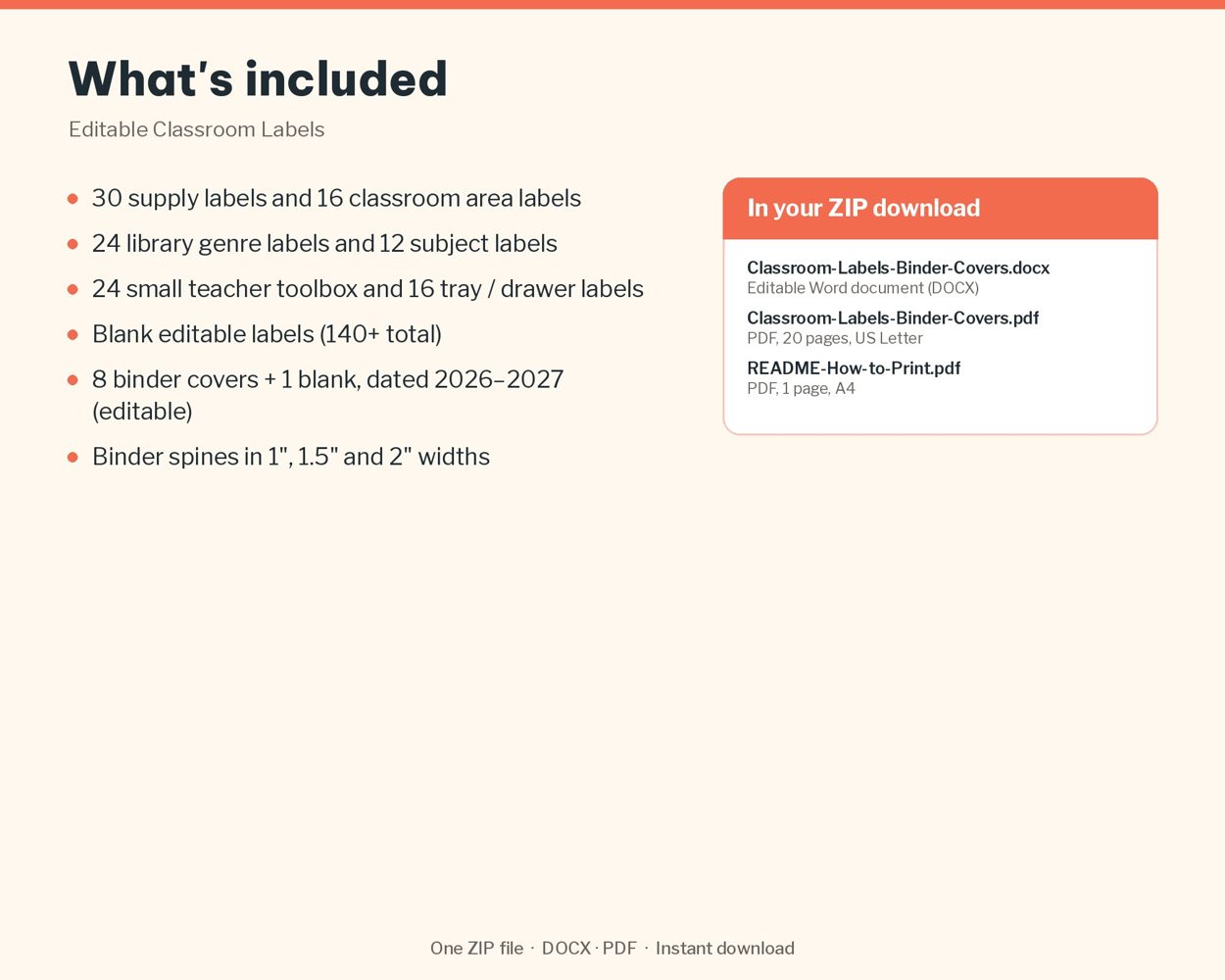 Editable Classroom Labels – preview 3