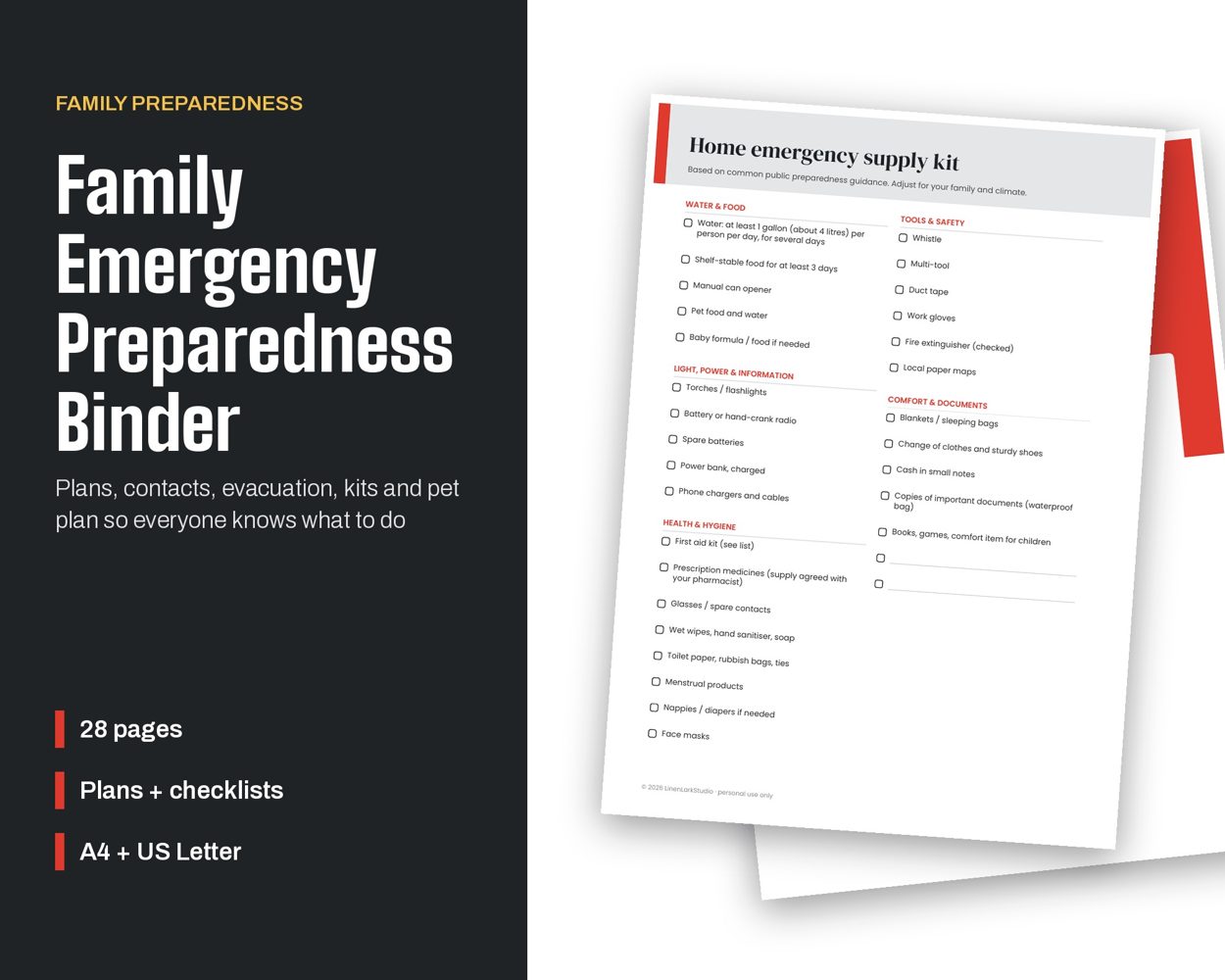 Family Emergency Preparedness Binder – cover