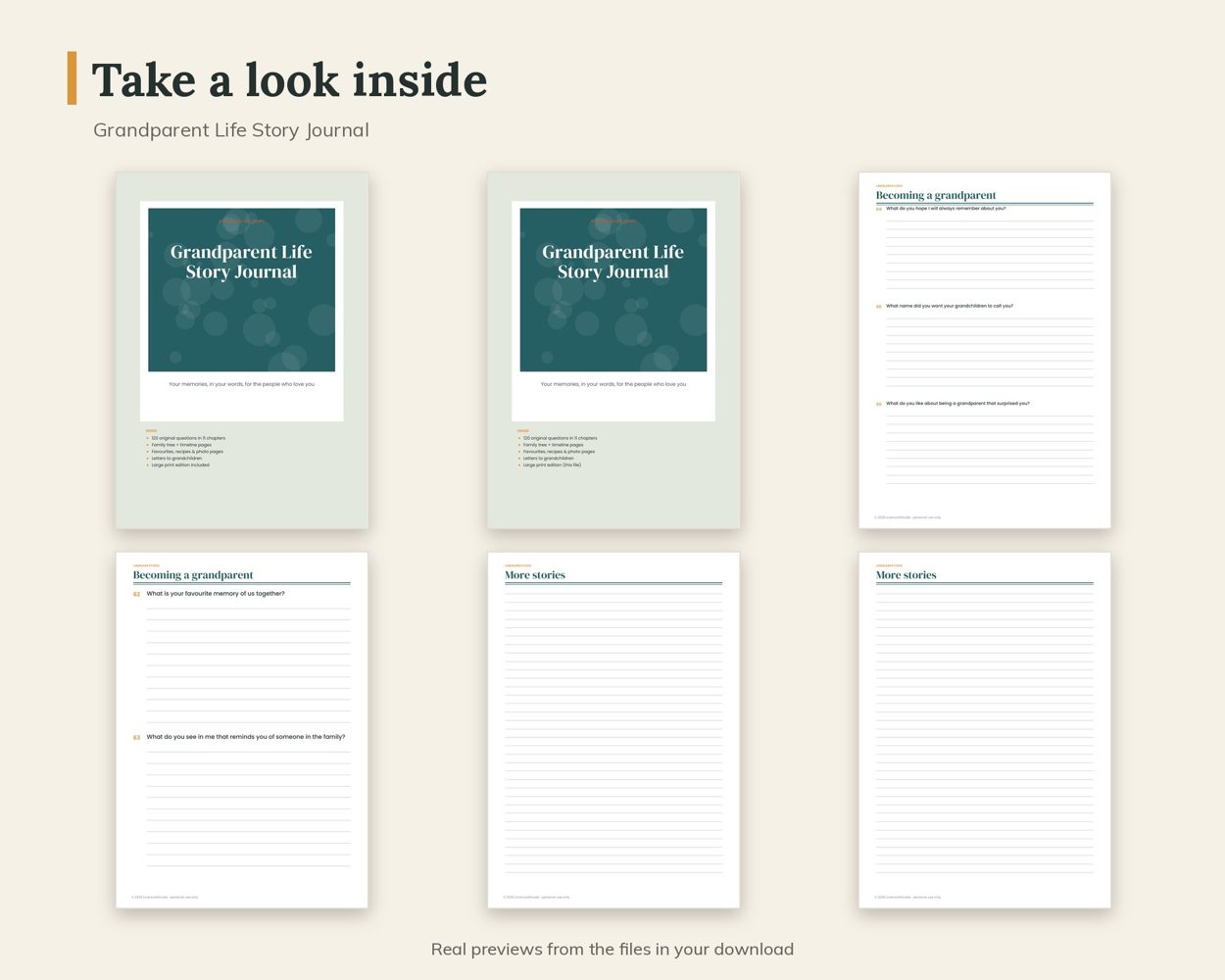 Grandparent Life Story Journal – preview 2