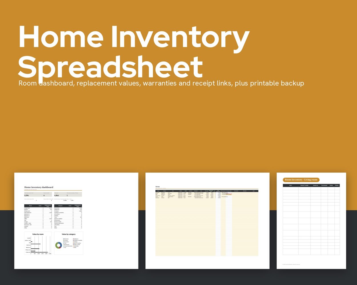 Home Inventory Spreadsheet – cover