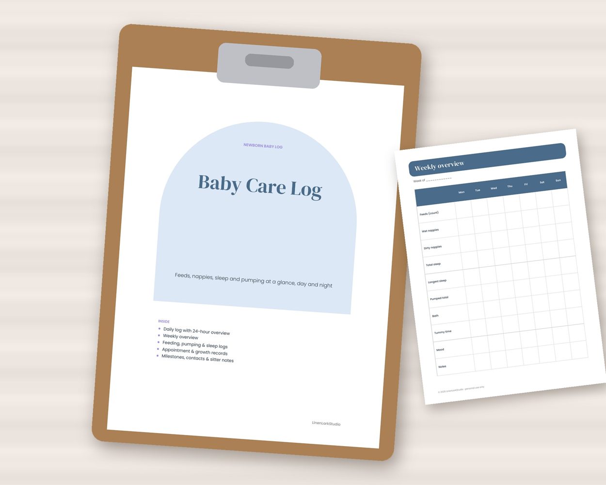 Newborn Baby Log – preview 4