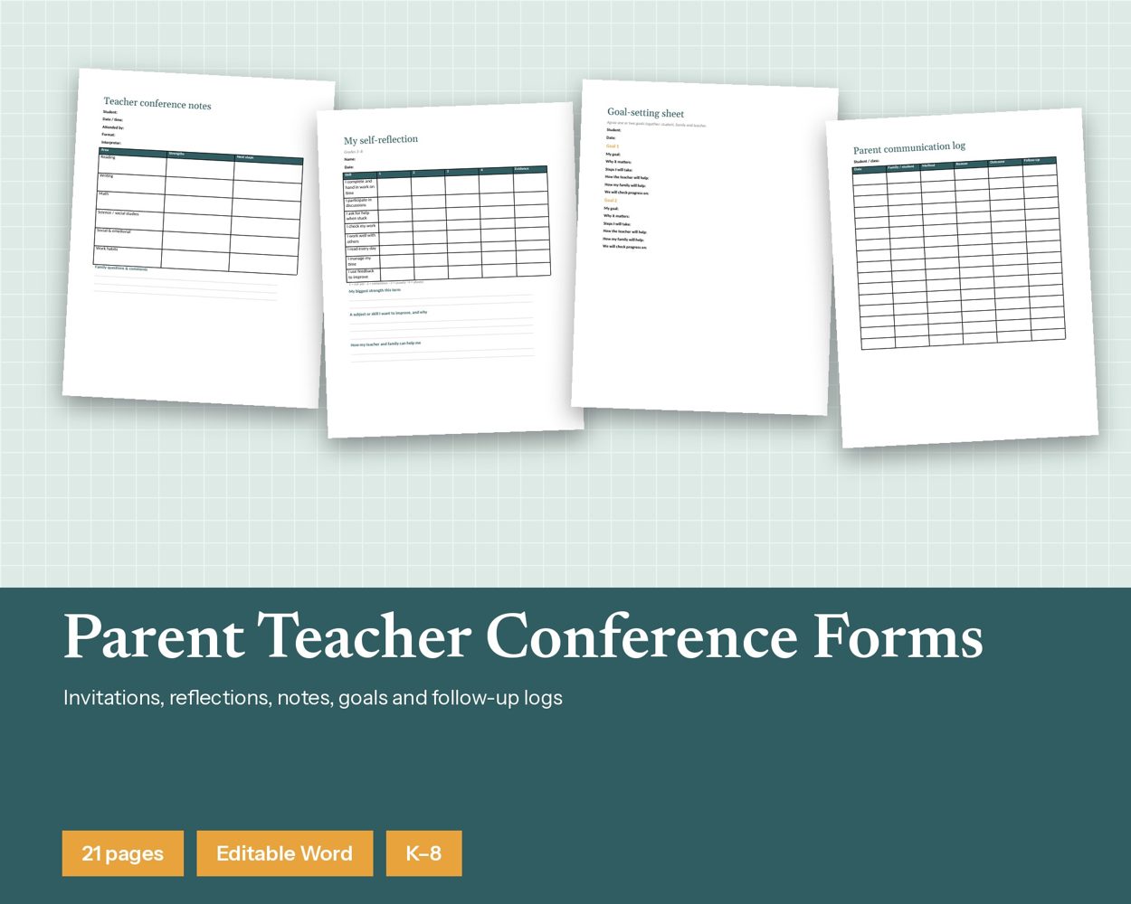 Parent Teacher Conference Forms – cover