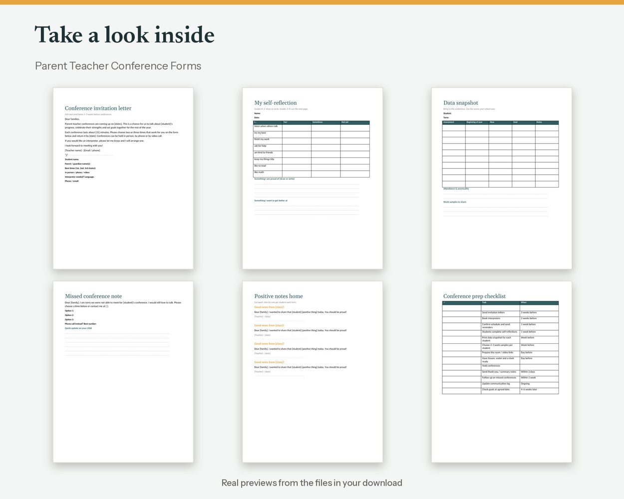 Parent Teacher Conference Forms – preview 2