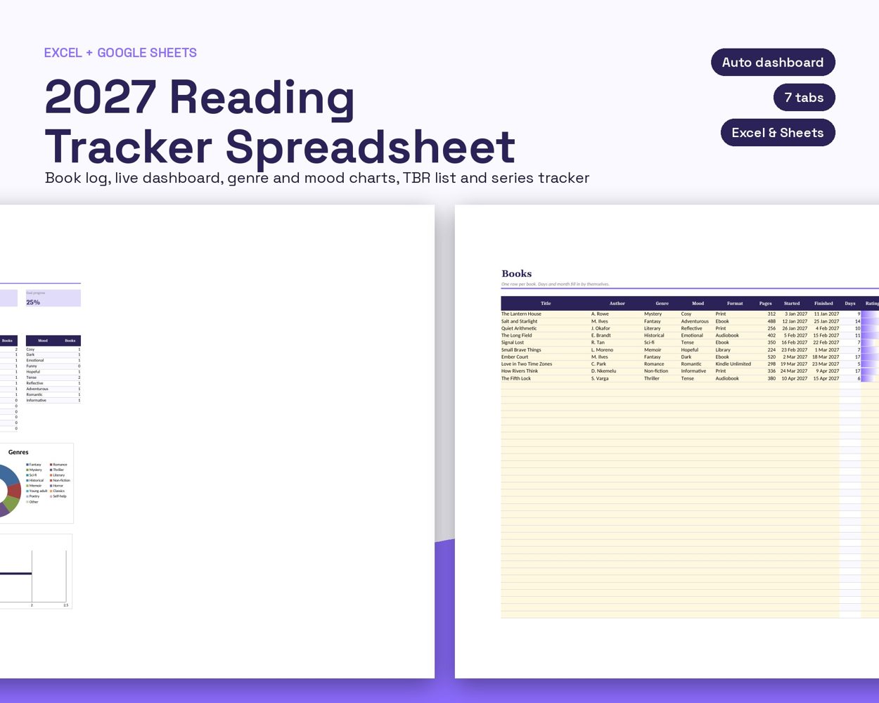 2027 Reading Tracker Spreadsheet – cover