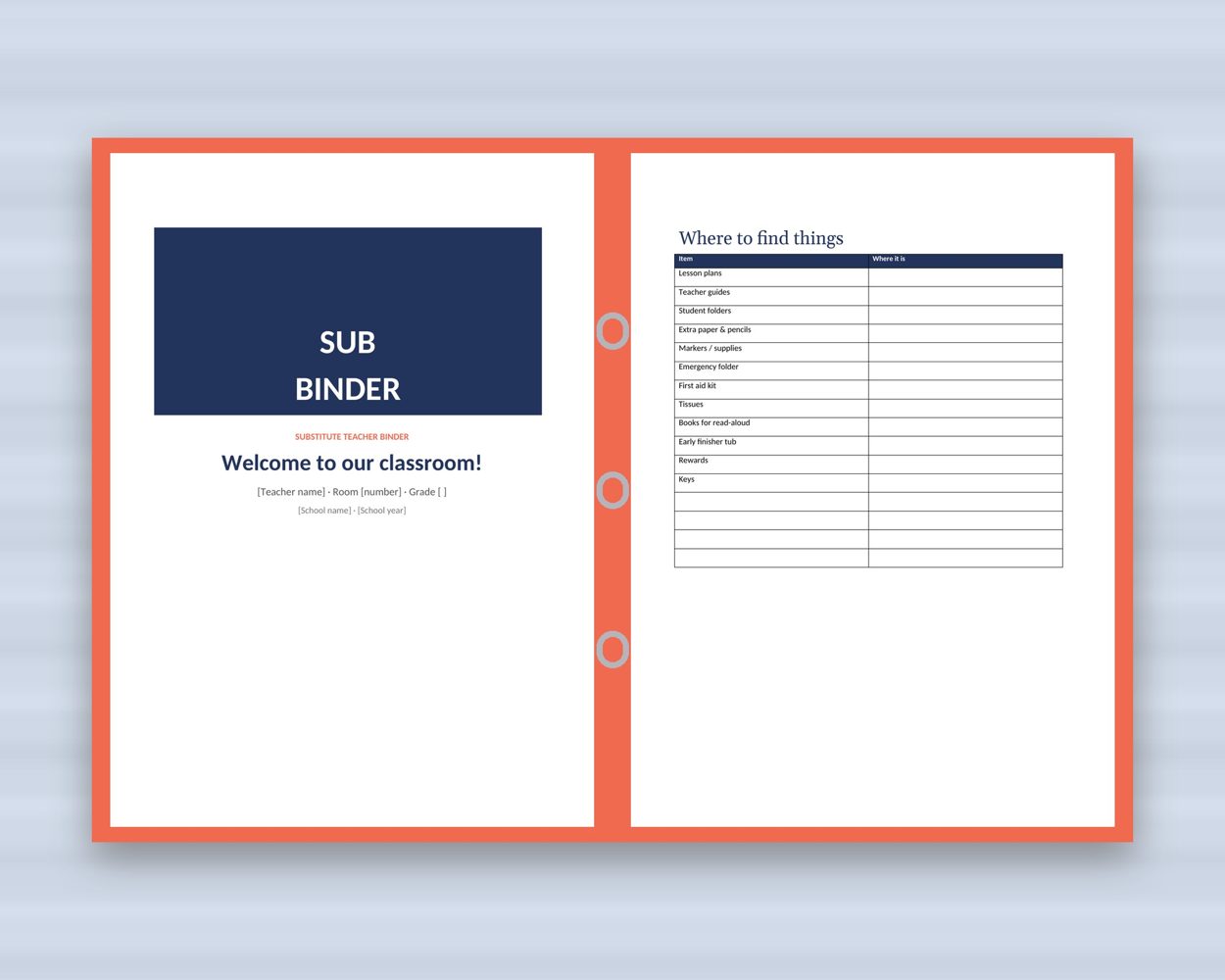 Substitute Teacher Binder – preview 4