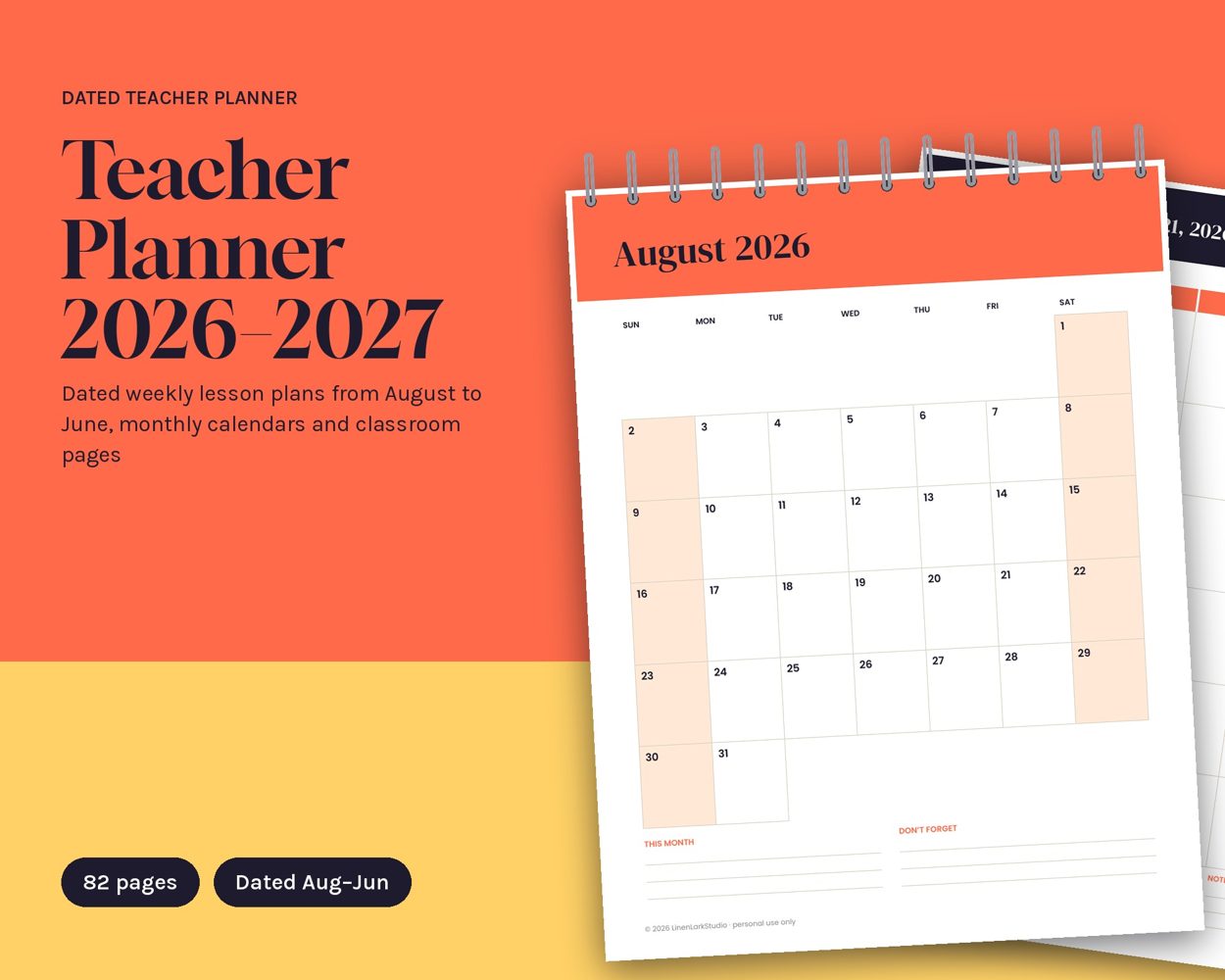 Teacher Planner 2026–2027 – cover