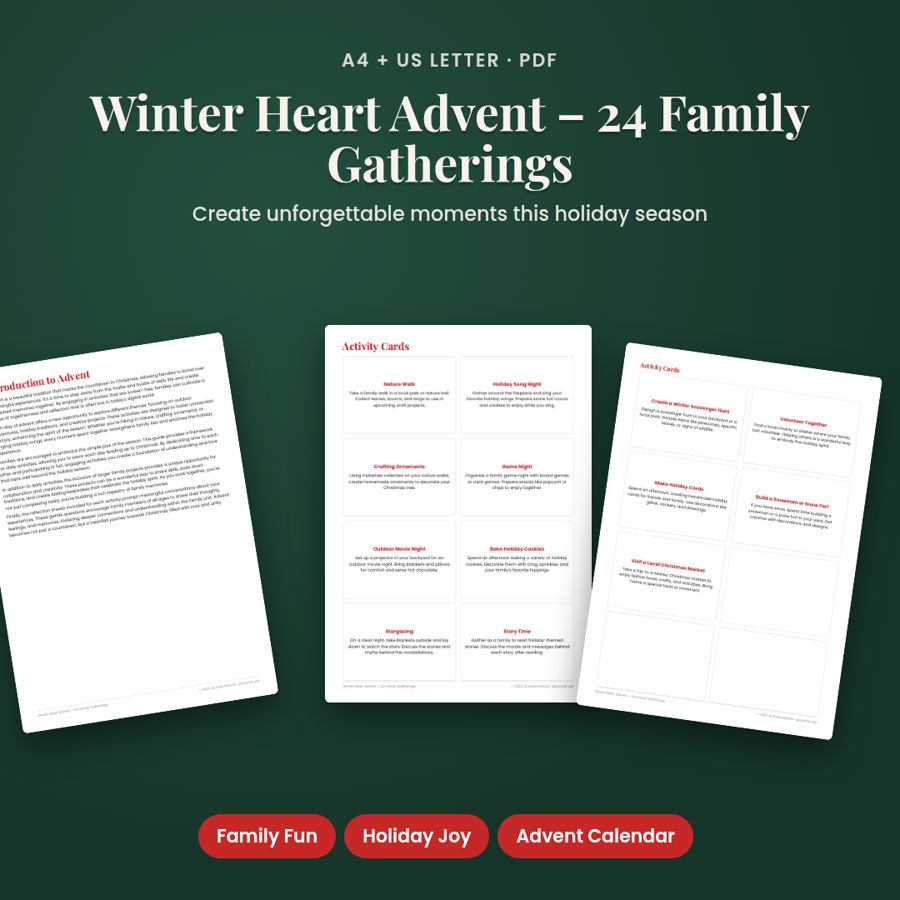 Winter Heart Advent – 24 Family Gatherings | Printable PDF