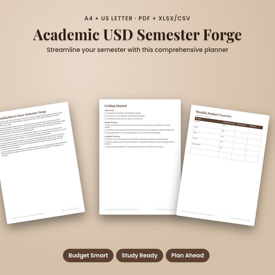 Your Ultimate Student Budget Tool | Printable PDF + Excel Template